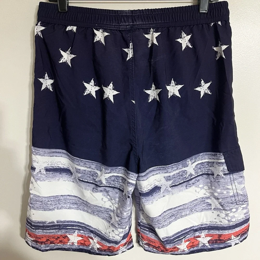 Banana Boat UPF 50+ American Flag Swim Trunks Board Shorts Size‎ Large